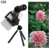 Wholesale Camera Lenses Tripod Clip black Mobile Phone Lens Kit 12X Zoom Telephoto Lens Telescope