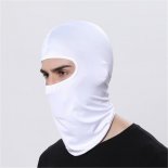 Outdoor Ski Motorcycle Cycling Balaclava Full Face Mask Neck Cover Ultra Thin（White)