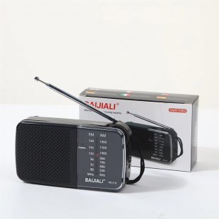 KK-218 AM FM Radio Telescopic Antenna Radio Receiver Battery Operated Portable Radio Best Reception For Elder Home black