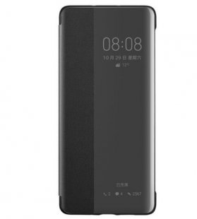 Wholesale Smart View Window Flip Case Genuine Leather Phone Cover black For Huawei P40/P40pro
