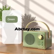 Retro Bluetooth Audio U Disk Tf Card Aux Usb Speaker Creative Outdoor Portable Mini Sound Box Green