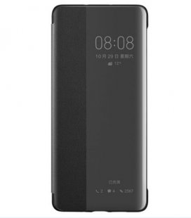 Wholesale Smart View Window Flip Case Genuine Leather Phone Cover black For Huawei P40/P40pro
