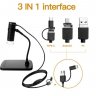 Wholesale Children Microscope black 3 in 1 Phone Microscope TypeC Camera Endoscope Android Computer Digital