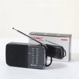 KK-218 AM FM Radio Telescopic Antenna Radio Receiver Battery Operated Portable Radio Best Reception For Elder Home black