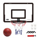 Children Basketball Stand Indoor Hanging Wall-mounted Free Punching Mobile Shooting Frame Basketball Board Sports Toys black