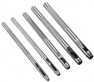 Wholesale 5pcs Steel Leather Punch Hollow Set Hole Craft Set Hollow Puncher Belt Leather Craft for Punch Leather Tool