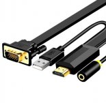 Wholesale Notebook Set-Top Box Connected Monitor Cable 3m HDMI to VGA Cable HDMI To VGA Audio Synchronization