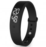 Wholesale Waterproof Intelligent Vibration Reminder Monitoring Body Temperature Timer black V9 Smart Temperature Measurement Bracelet