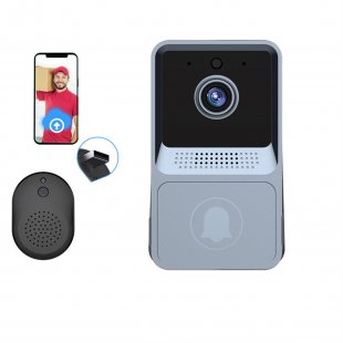 Wifi Video Doorbell Mini Wireless Intercom Two-way Audio Photo Recording Long Standby Doorbell Z20 Grey