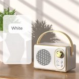 Retro Bluetooth Audio U Disk Tf Card Aux Usb Speaker Creative Outdoor Portable Mini Sound Box White